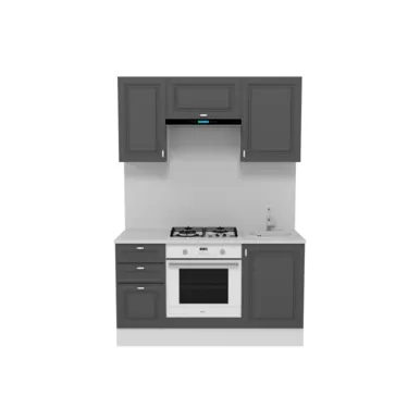 Кухня Ева 1.5 м - Графит софт (Горизонт)