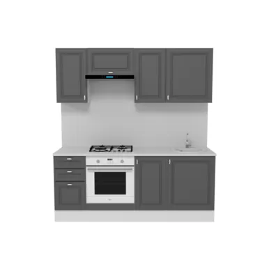 Кухня Ева 2.0 м - Графит софт (Горизонт)