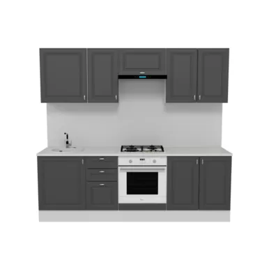 Кухня Ева 2.4 м - Графит софт (Горизонт)