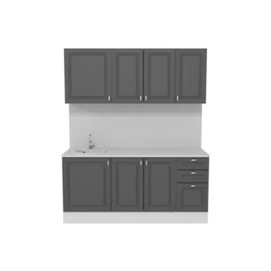 Кухня Ева 1.8 м - Графит софт (Горизонт)