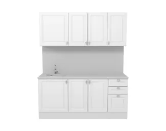 Кухня Ева 1.8 м - Белый софт (Горизонт)