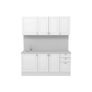 Кухня Ева 1.8 м - Белый софт (Горизонт)