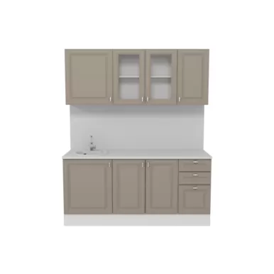 Кухня Ева 1.8 м со стеклом - Мокко софт (Горизонт)