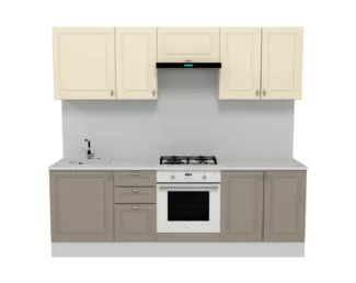 Кухня Ева 2.4 м - Мокко/Тирамису софт (Горизонт)