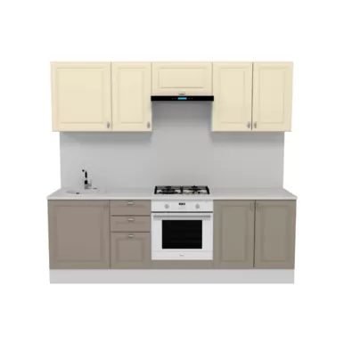 Кухня Ева 2.4 м - Мокко/Тирамису софт (Горизонт)