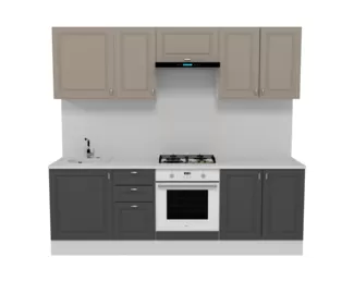 Кухня Ева 2.4 м - Графит/Мокко софт (Горизонт)