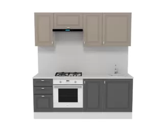 Кухня Ева 2.0 м - Графит/Мокко софт (Горизонт)