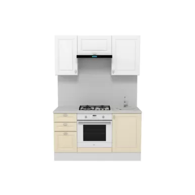 Кухня Ева 1.5 м - Тирамису/Белый софт (Горизонт)