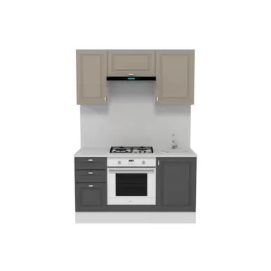 Кухня Ева 1.5 м - Графит/Мокко софт (Горизонт)