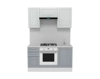 Кухня Принцесса 1.5 м - Серый/Арктик (Горизонт)