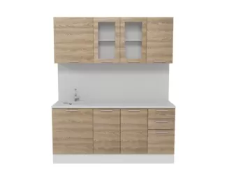 Кухня Полонез 1.8 м со стеклом - Сосна Бран (Горизонт)