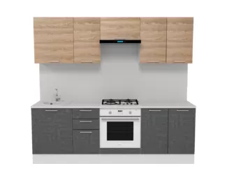 Кухня Лофт/Полонез 2.4 м - Камень Арья/Сосна Бран (Горизонт)