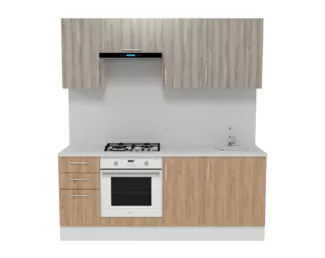 Кухня Европа 2.0 м - Крафт золотой/Таормино (Горизонт)