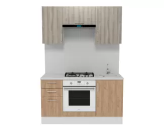 Кухня Европа 1.5 м - Крафт золотой/Таормино (Горизонт)