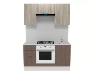 Кухня Европа 1.5 м - Мор дерево/Крафт серый (Горизонт)