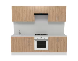 Кухня Европа 2.4 м - Крафт золотой (Горизонт)