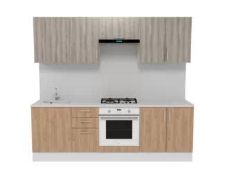 Кухня Европа 2.4 м - Крафт золотой/Таормино (Горизонт)