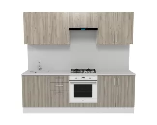 Кухня Европа 2.4 м - Таормино/Крафт серый (Горизонт)