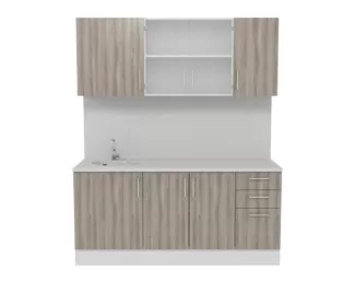 Кухня Европа 1.8 м со стеклом - Таормино (Горизонт)