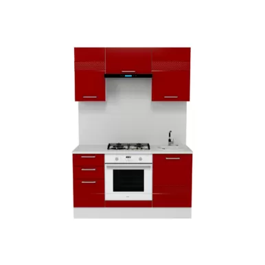 Кухня Люкс 1.5 м - Рубин Глянец (Горизонт)