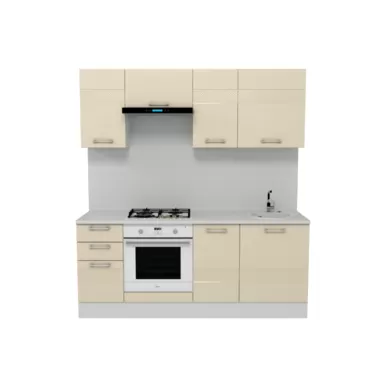 Кухня Люкс 2.0 м - Ваниль Глянец (Горизонт)