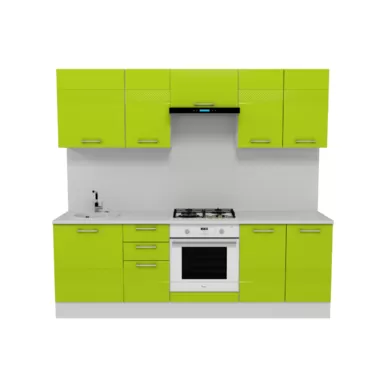 Кухня Люкс 2.4 м - Лайм Глянец (Горизонт)