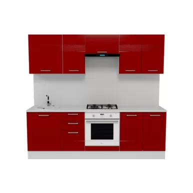 Кухня Люкс 2.4 м - Рубин Глянец (Горизонт)
