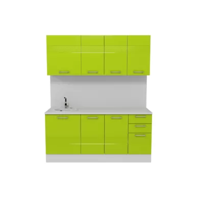 Кухня Люкс 1.8 м - Лайм Глянец (Горизонт)