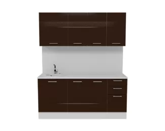 Кухня Люкс 1.8 м - Шоколад Глянец (Горизонт)