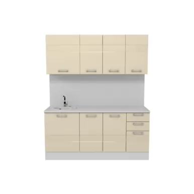 Кухня Люкс 1.8 м - Ваниль Глянец (Горизонт)