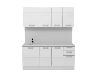 Кухня Люкс 1.8 м - Белый Глянец (Горизонт)