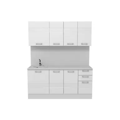 Кухня Люкс 1.8 м - Белый Глянец (Горизонт)