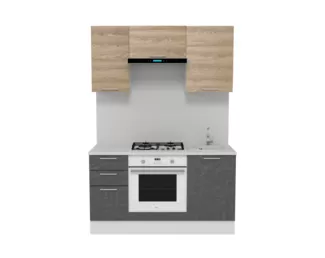 Кухня Лофт/Полонез 1.5 м - Камень Арья/Сосна Бран (Горизонт)