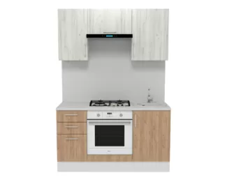 Кухня Европа 1.5 м Крафт золотой/Крафт белый (Горизонт)