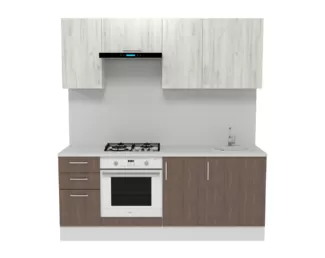 Кухня Европа 2.0 м - Мор дерево/Крафт белый (Горизонт)