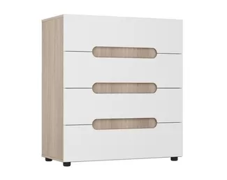 Комод КМ-022 Палермо-3 - Ясень Шимо светлый/Белый глянец (МК Стиль А)