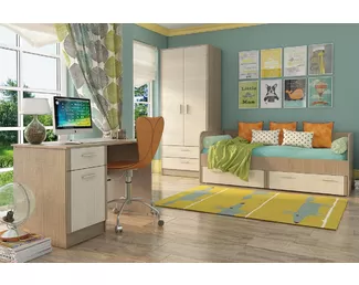 Детская комната Модульная молодежная Юта 1 - Крослайн Латте / Карамель