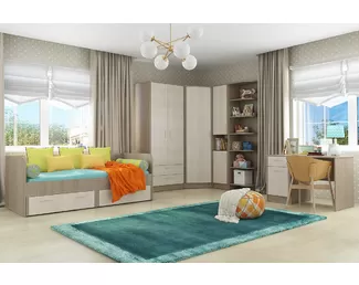 Детская комната Модульная молодежная Юта 2 - Крослайн Латте / Карамель