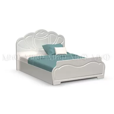 Кровать Гармония 1.4 м (Белый глянец/Белый) МИФ