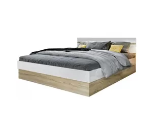 Кровать Ким 1.4 м  (Белый глянец/Сонома) МИФ