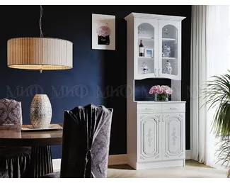 Буфет 2-х створчатый Лиза-2 (Белый глянец холодный)
