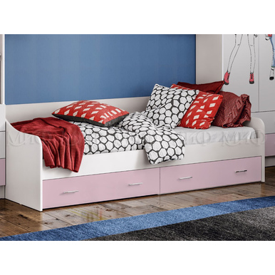 Кровать Вега FASHION (Белый/Розовый) МИФ