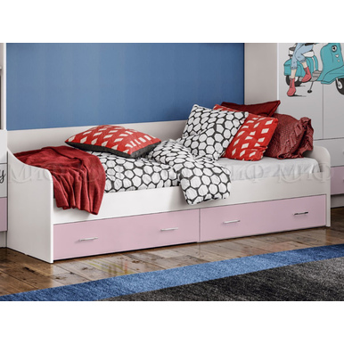 Кровать Вега FASHION 1 (Белый/Розовый) МИФ