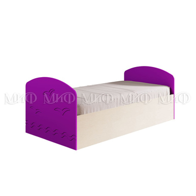 Кровать Юниор-2 (Фиолетовый металлик/Дуб беленый) МИФ