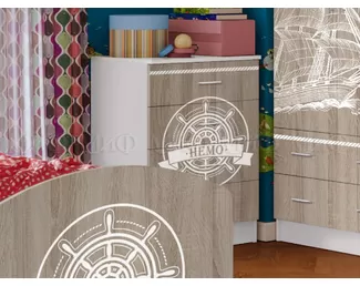 Комод Юниор-2 Немо ЛДСП (Дуб сонома/Белый) МИФ