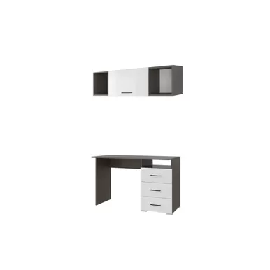 Письменный стол Ненси с навесной полкой Ненси 1200 (венге-белый глянец) (Горизонт)