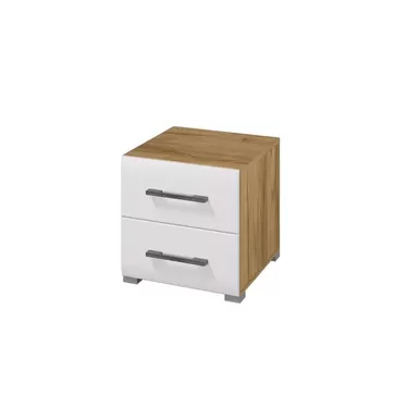 Тумба Ненси - Дуб Крафт золотой / Белый глянец (Горизонт)