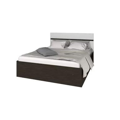 Кровать Ненси 1,4 м с ортопед. осн. (венге-белый глянец) (Горизонт)