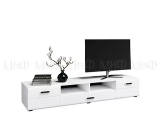 Тумба под ТВ - Нэнси NEW - Белый / Белый глянец