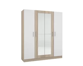 Шкаф 4 ств Уют - Сонома / Белый (Рикко)